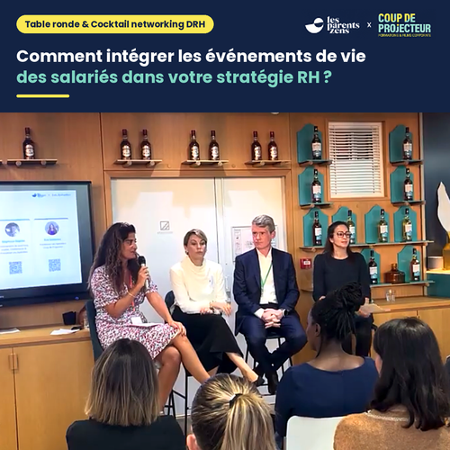 evenements de vie des collaborateurs table ronde proche aidance avec stéphane Dupriet Mathilde le Coz Eve Gutierrez Jamila Lahmar